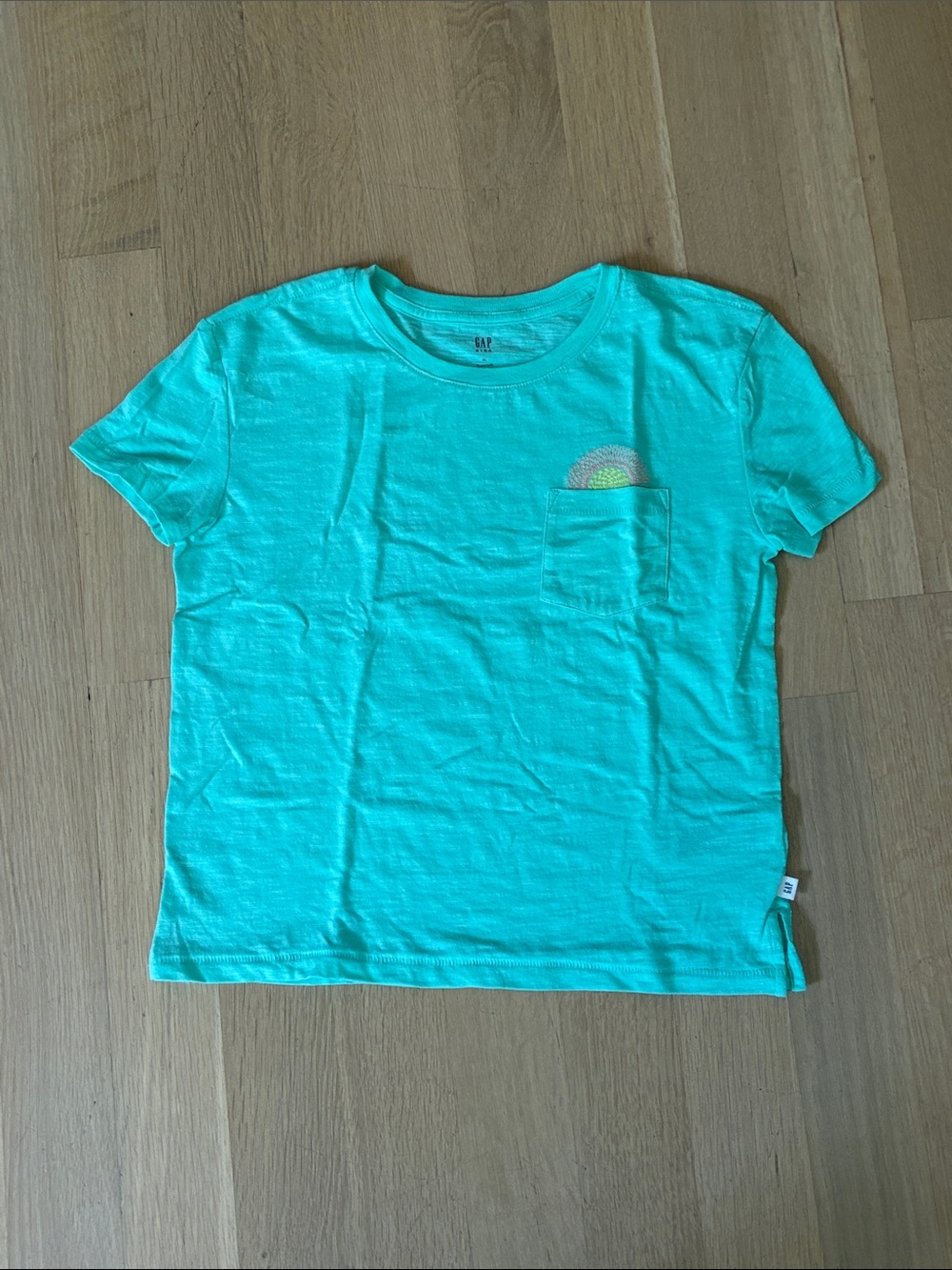 GAP Girls' Aqua Green Pocket Tee
